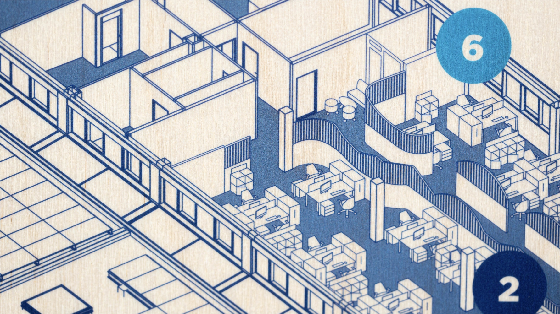 illustration isométrique de l'intérieur du bâtiment