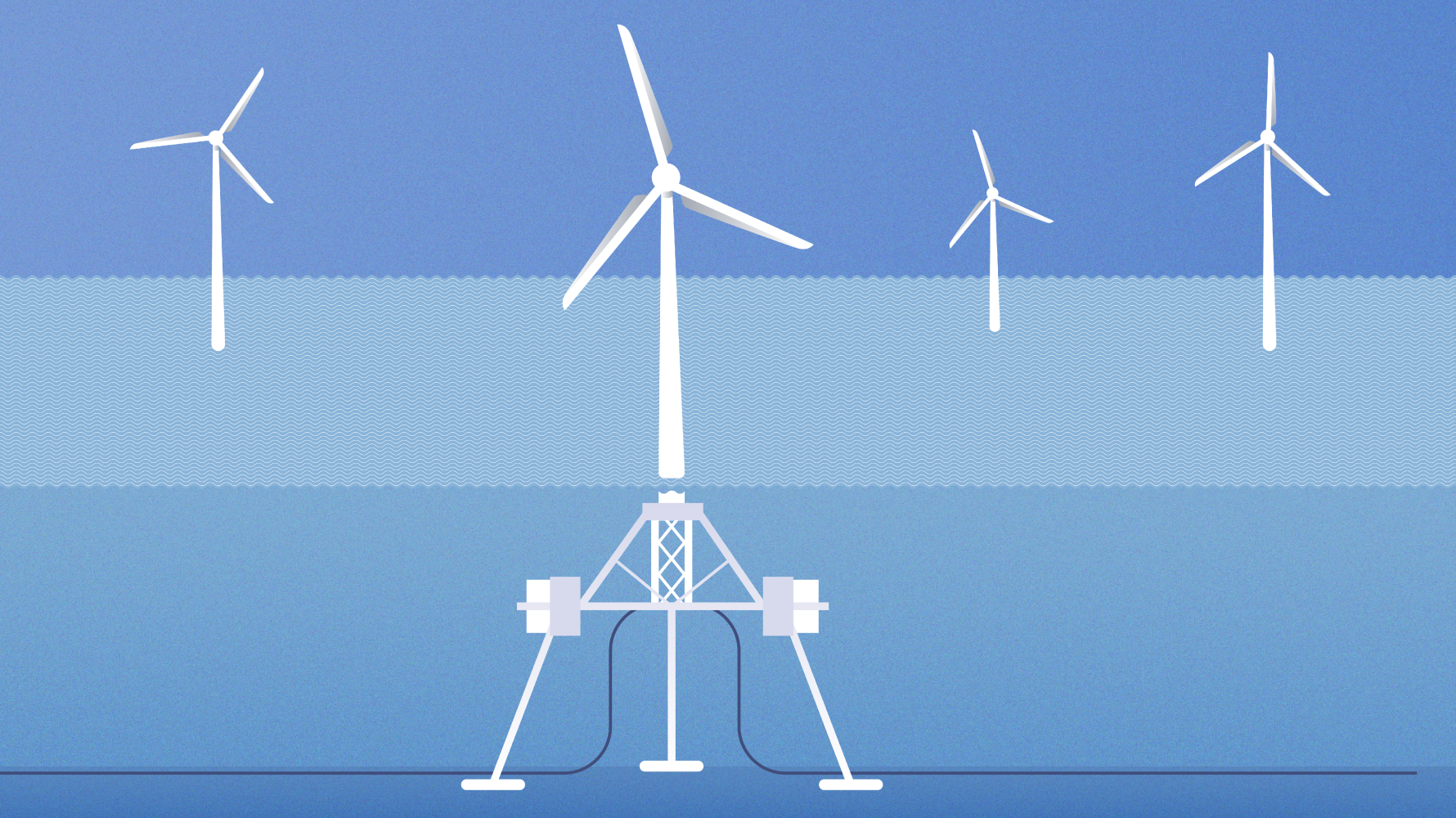 Illustration d'éolienne offshore